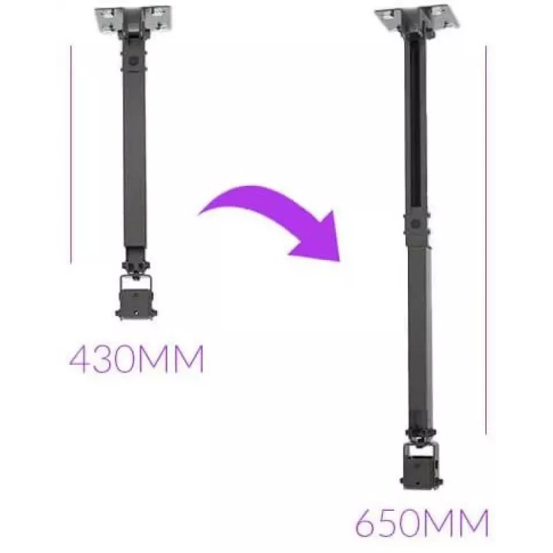 Spacetronik SPA-P01B Universal 2-in-1 Ceiling/Wall Projector Mount, 15 kg Load, Steel, Black