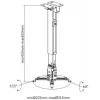 Spacetronik SPA-P01B Universal 2-in-1 Ceiling/Wall Projector Mount, 15 kg Load, Steel, Black
