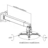 Spacetronik SPA-P01B Universal 2-in-1 Ceiling/Wall Projector Mount, 15 kg Load, Steel, Black