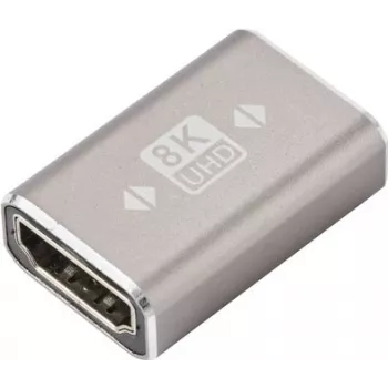 SpeaKa Professional SP-11301992 HDMI Adapter Female to Female 8K 60Hz 4K 120Hz Aluminium Grey