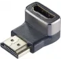 SpeaKa Professional SP-11306836 HDMI Adapter 8K 60Hz 4K 120Hz 90° Downward Angled Male to Female Black Silver