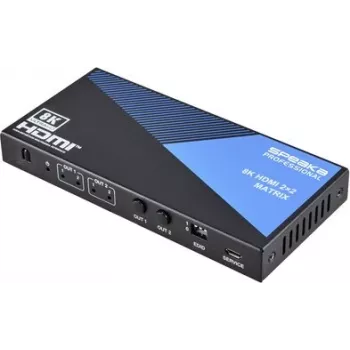 SpeaKa Professional SP-11571776 2x2 HDMI Matrix Switch 8K@60Hz Ultra HD Black