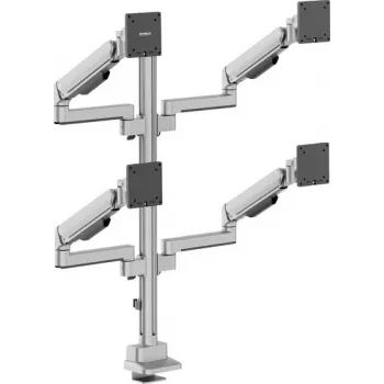 SpeaKa Professional SP-MM-1070 Quad Monitor Desk Mount for 17-40 inch Screens, Aluminium, Height Adjustable, Tilt, Swivel, 360° Rotation, 8 kg per Arm, Black SP-14376404