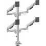 SpeaKa Professional SP-MM-1070 Quad Monitor Desk Mount for 17-40 inch Screens, Aluminium, Height Adjustable, Tilt, Swivel, 360° Rotation, 8 kg per Arm, Black SP-14376404