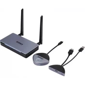 SpeaKa Professional SP-TR-500 USB-C Wireless HDMI Extender Set, 30 m, 5 GHz/2.4 GHz, Full HD 1080p, Secure Transmission (SP-13382652)