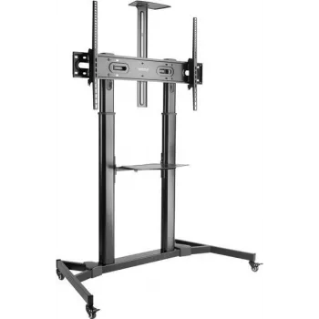 SPEAKA PROFESSIONAL SP-TVC-600 TV Trolley for 60 inch-100 inch Screens, Height-Adjustable, 100 kg Load, Lockable Casters, Black SP-10446752