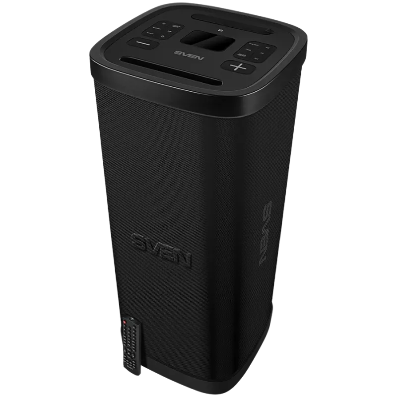 Speaker Party Box SVEN PS-1250, Black (300W, TWS, IPx4, Bluetooth, FM, USB, microSD, LED Display, 13500mAh)