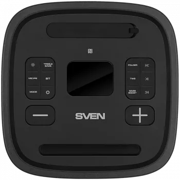 Speaker Party Box SVEN PS-1250, Black (300W, TWS, IPx4, Bluetooth, FM, USB, microSD, LED Display, 13500mAh)