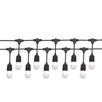 SPECTRUM GIRLND 10M 10XE27 WOJ+14342 CMB - 10m Outdoor String Lights, 10x E27 Sockets, IP44, Black