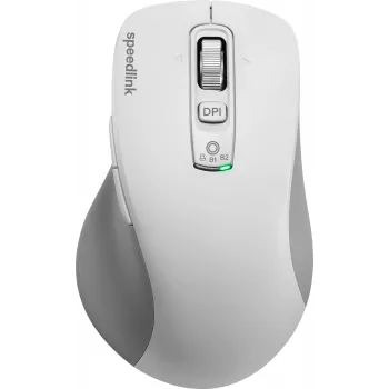 SPEEDLINK VELORA Rechargeable Wireless Mouse, Bluetooth & 2.4 GHz, Smart Flying Scroll Wheel, White SL-630310-WT