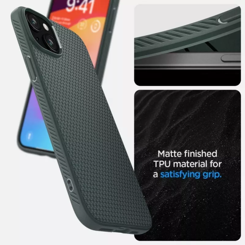 Spigen Liquid Air Case for iPhone 15 - Abyss Green