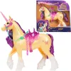 SPINMASTER Unicorn Academy - Einhorn Leaf (28 cm, with Real Mane and Tail, Removable Bridle, Saddle and Brush)