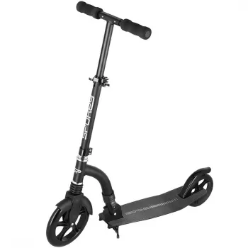 Spokey Agent 929389 Kids Scooter - Aluminum Frame, 120mm PU Wheels, ABEC-5 Bearings, Foldable, 3-Height Adjustable, Max 50kg, Red
