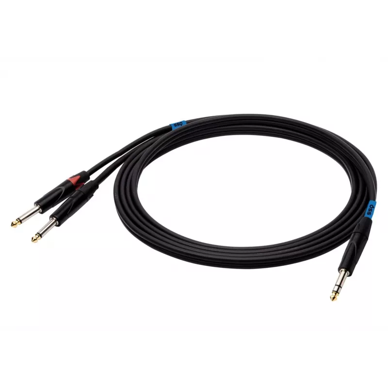 SSQ JSJM2 SS-1453 Cable Jack Stereo - 2x Jack Mono 2 m Black