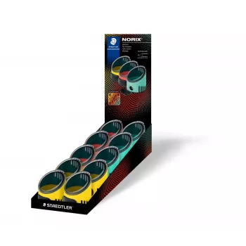 STAEDTLER NORIS Single-Hole Sharpener, Round, Assorted Colours, for Pencils up to 8.2 mm, 23° Angle, 1 Piece (516 001)