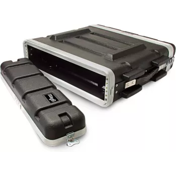 Stagg ABS 2U 19-Inch Rack Case with Front and Rear Lids, Black
