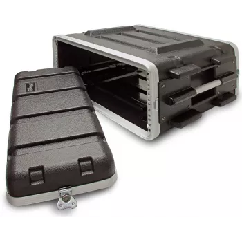 Stagg ABS 4U Rack Case - 19-Inch ABS Rackmount Flight Case with Front and Rear Lids