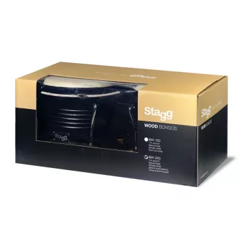 Stagg BW 200 BK Wooden Bongos - 6.5 inch & 7.5 inch Siam Oak, Black