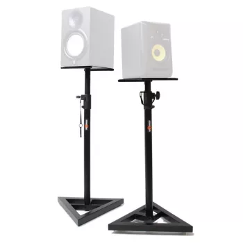 STAND4ME MON 1 MKII Set of 2 Monitor Stands - Telescopic Height Adjustment 800-1300 mm, Steel, Black, 20 kg Load