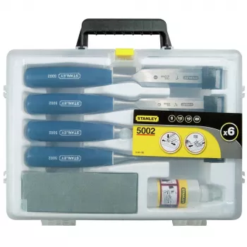 Stanley 5002 Series 6-Piece Wood Chisel Set in Plastic Case