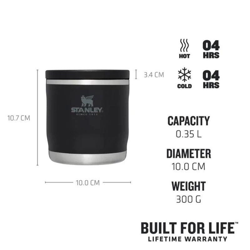 STANLEY Adventure To-Go Vacuum Insulated Food Jar 0.35L Black