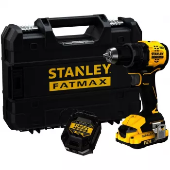 STANLEY Cordless Drill Driver (SFMCD714D1T-QW), 18V (Black/Yellow, Li-Ion Battery 2.0Ah, Pro-Stack Kit Box)