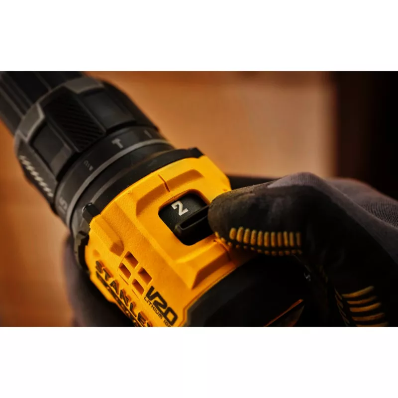 STANLEY Cordless Impact Drill (SFMCD716D1T-QW), 18V (Black/Yellow, Li-Ion Battery 2.0Ah, Pro-Stack Case)