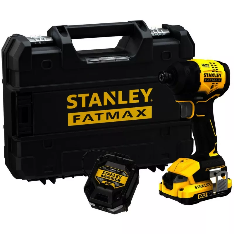 STANLEY Cordless Impact Wrench SFMCF811D1T-QW, 18V, 2.0Ah Li-Ion, Black/Yellow, Pro-Stack Case