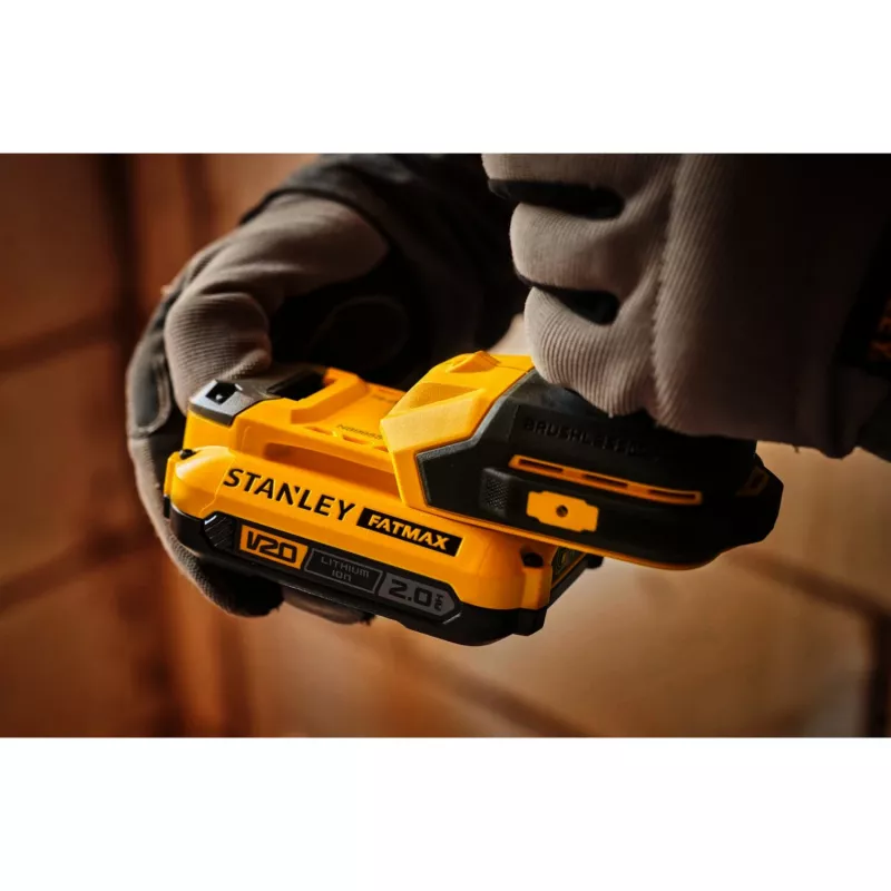 STANLEY Cordless Impact Wrench SFMCF811D1T-QW, 18V, 2.0Ah Li-Ion, Black/Yellow, Pro-Stack Case