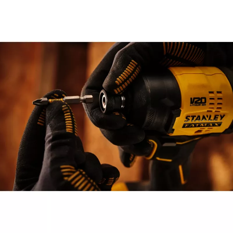 STANLEY Cordless Impact Wrench SFMCF811D1T-QW, 18V, 2.0Ah Li-Ion, Black/Yellow, Pro-Stack Case