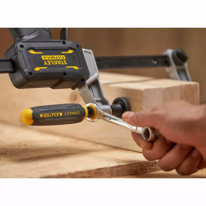 STANLEY FATMAX FMHT83008-0 Heavy-Duty F-Clamp 460 mm with Quick-Release, Black/Grey/Yellow