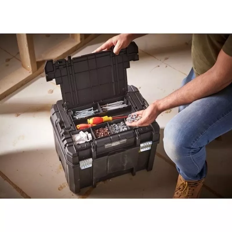 Stanley FATMAX PRO-STACK Tool Hard Case, 22L, IP54, Black with Yellow Accents