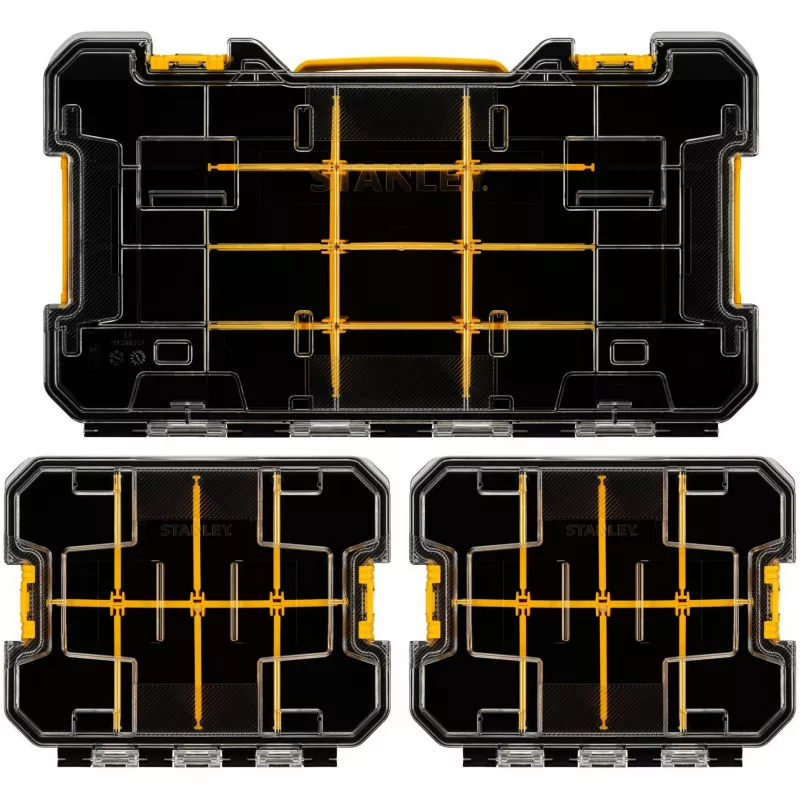 STANLEY PRO-STACK Organiser Set 3-Piece Black/Transparent