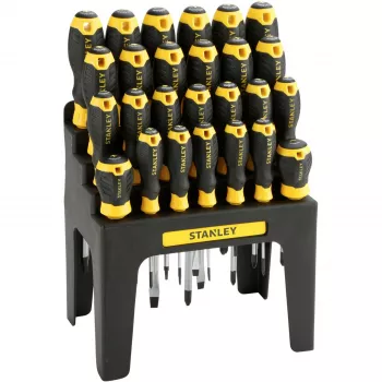 STANLEY Screwdriver Set with Storage Rack (Black/Yellow, 26-Piece)