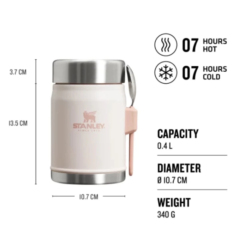 STANLEY The Legendary Food Jar + Spork 0.4L Light Pink