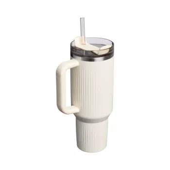 STANLEY The Quencher H2.0 Fluted Tumbler 1.18L Glossy Cream with Straw