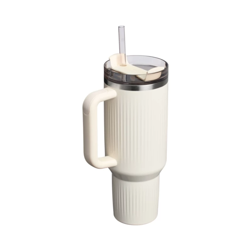 STANLEY The Quencher H2.0 Fluted Tumbler 1.18L Glossy Cream with Straw