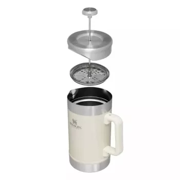 STANLEY The Stay-Hot French Press 1.4L Coffee Thermos in Glossy Cream