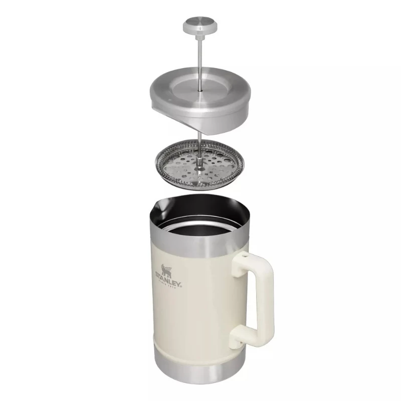 STANLEY The Stay-Hot French Press 1.4L Coffee Thermos in Glossy Cream