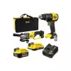 STANLEY V20 18V Cordless Twin Kit – Brushless Combi Drill & Angle Grinder with 2.0Ah and 4.0Ah Batteries, Charger, Soft Bag