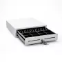 STAR MICRONICS CD4-1616WTSSC48-S2 Cash Drawer, White, Stainless Steel Front, 4 Bill/8 Coin/2 Check Slots, Front Opening, Retail, Dimensions (WxHxD): 410x114x415mm, Includes RJ12 Cable