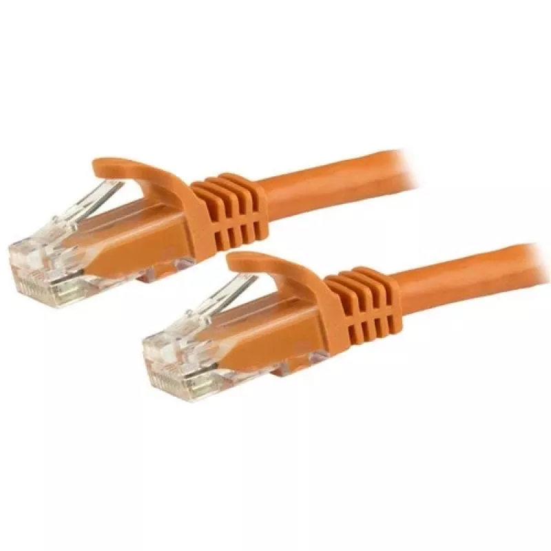 StarTech.com 7.5m CAT6 Ethernet Cable, 10 Gigabit Snagless RJ45 650MHz 100W PoE Patch Cord, CAT 6 10GbE UTP Network Cable with Strain Relief, Orange, Wiring is UL Certified/TIA - Category 6 - 24AWG (N6PATC750CMOR)
