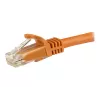 StarTech.com 7.5m CAT6 Ethernet Cable, 10 Gigabit Snagless RJ45 650MHz 100W PoE Patch Cord, CAT 6 10GbE UTP Network Cable with Strain Relief, Orange, Wiring is UL Certified/TIA - Category 6 - 24AWG (N6PATC750CMOR)