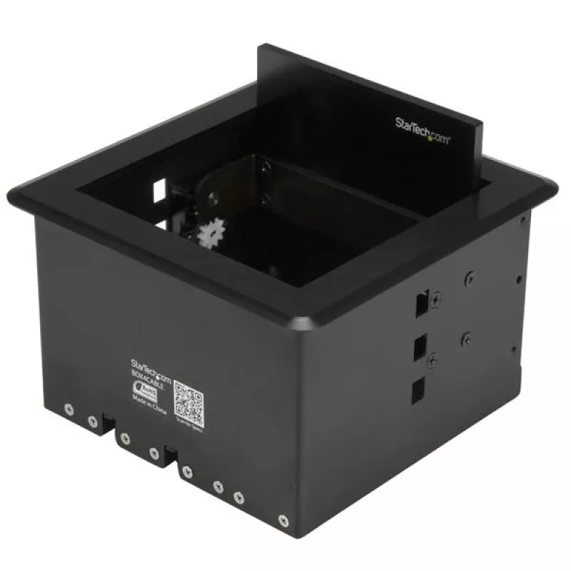 StarTech.com Cable Management Box for Conference Tables - Black - Flush Mount Pop-Up
