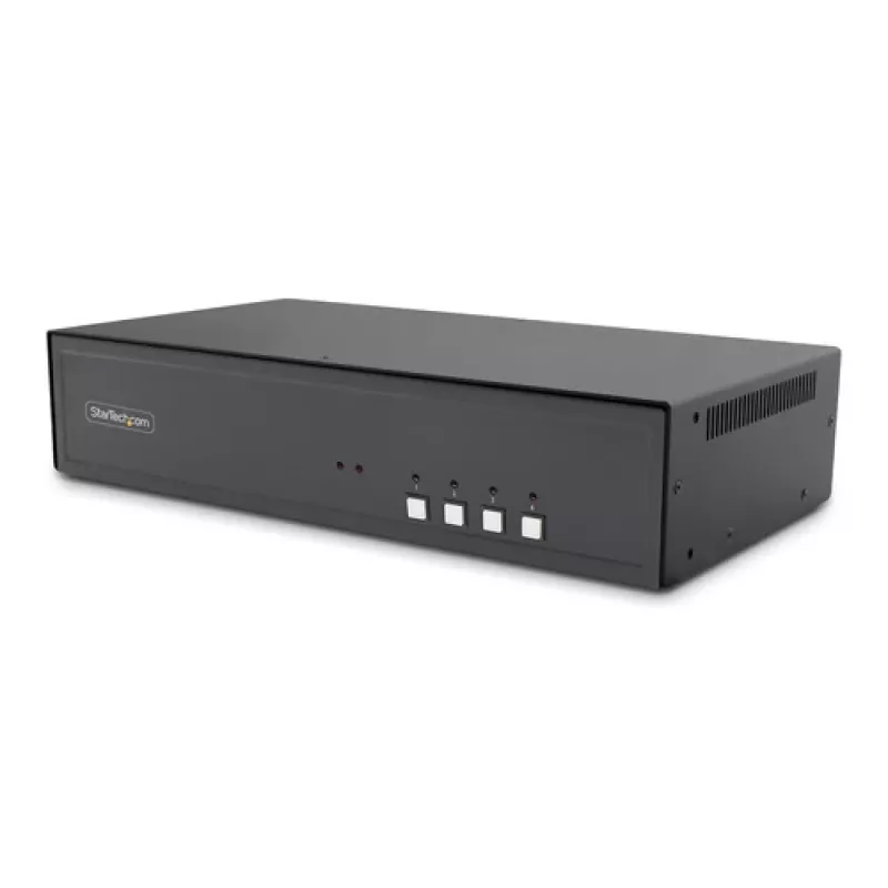 StarTech.com Secure 4-Port Dual Monitor 4K DisplayPort KVM Switch with USB 3.0 Hub and Audio
