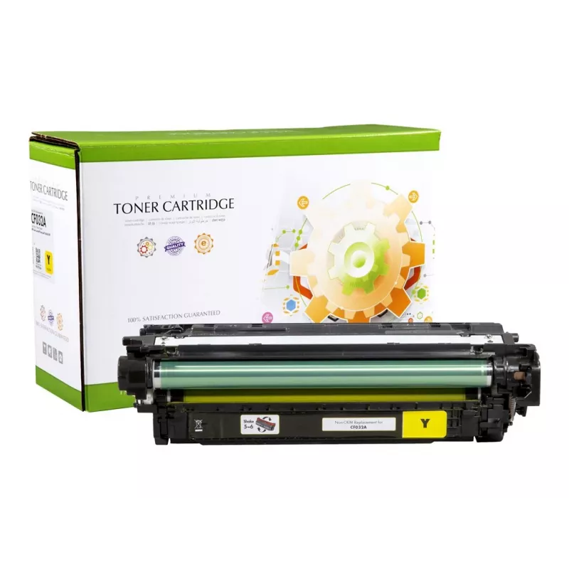 STATIC CONTROL STATIC Toner Cartridge Compatible with HP CF032A Yellow Remanufactured 12,500 Pages