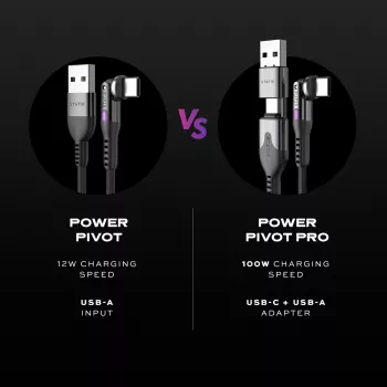 STATIK PowerPivot Pro Nylon Braided Cable, USB-C to USB-C, 2m, Black
