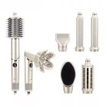 StayBeauty by Extralink M-17959L Foldable 8-in-1 Hot Air Styler with Ionization, 1400W, 8 Attachments, Styling Set