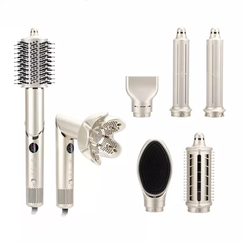 StayBeauty by Extralink M-17959L Foldable 8-in-1 Hot Air Styler with Ionization, 1400W, 8 Attachments, Styling Set