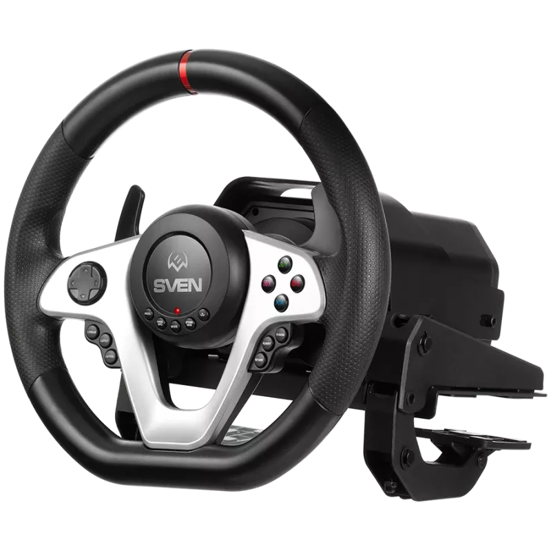 Steering Wheel SVEN GC-W1000 with Pedals, Gearbox, Force Feedback, D-Pad, 17 Buttons, for Xbox One/PS4/PC/X-D-Inpu